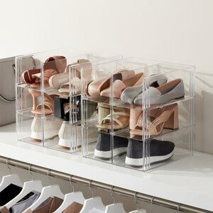 Clear Acrylic stackable shoe organizer - 6 pieces